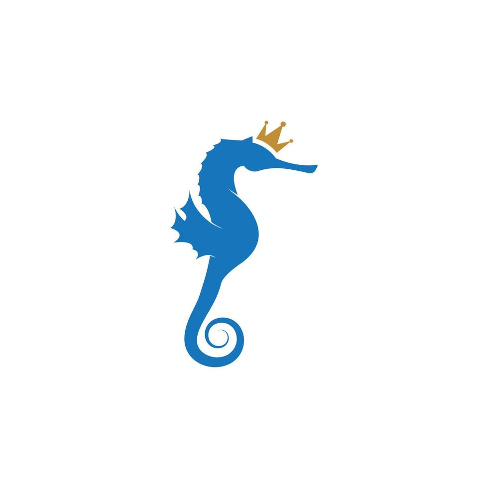 Sea horse illustration logo vector