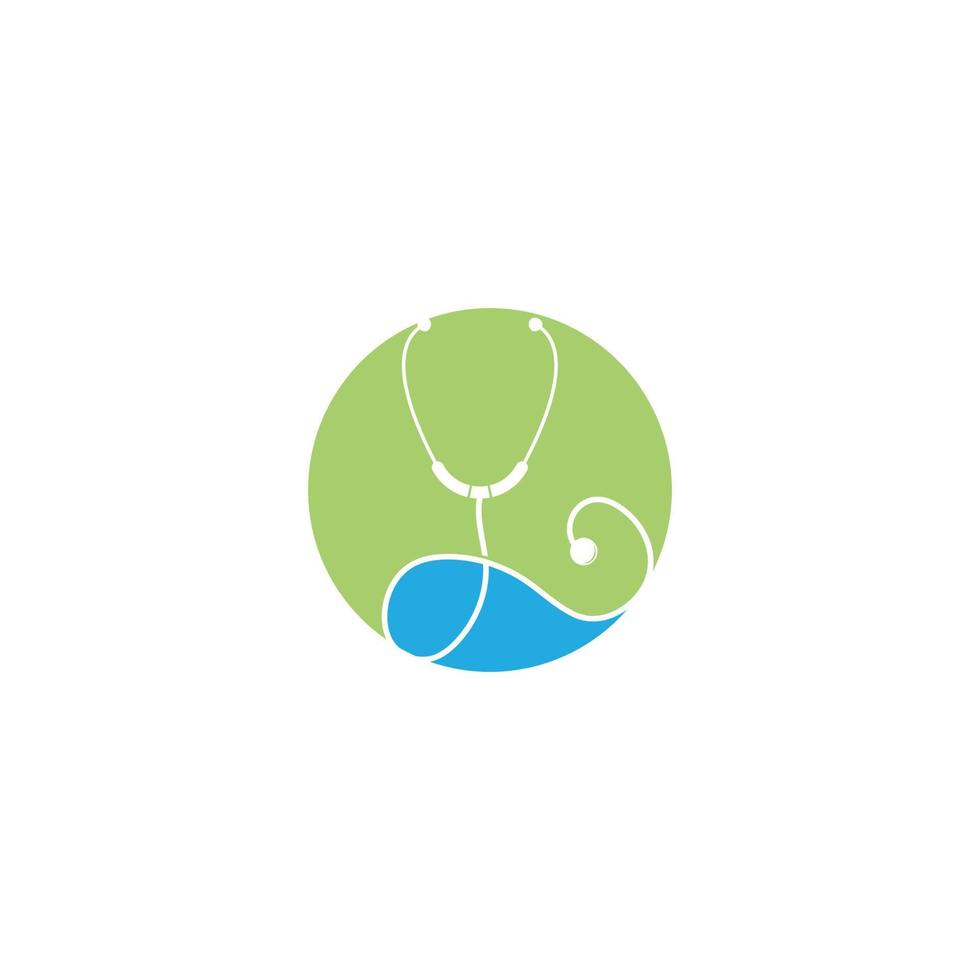 logotipo de salud vectorial de salud médica con cruz y símbolo de icono de estetoscopio. este logotipo es adecuado para hospitales y clínicas. vector