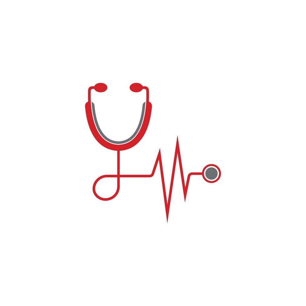 Medical health vector health logo with cross and stethoscope icon symbol.