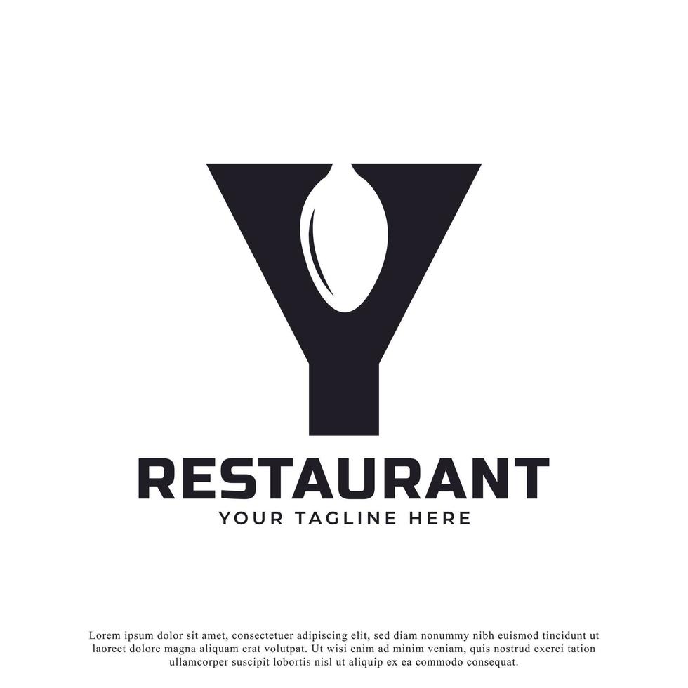 Restaurant Logo. Initial Letter Y with Spoon Fork for Restaurant Logo ...