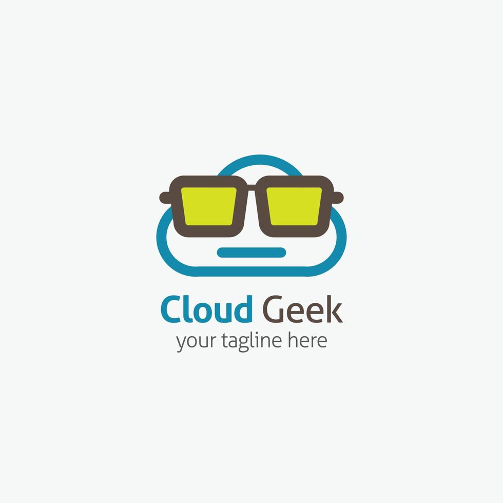 ilustración de diseño de vector de logotipo geek