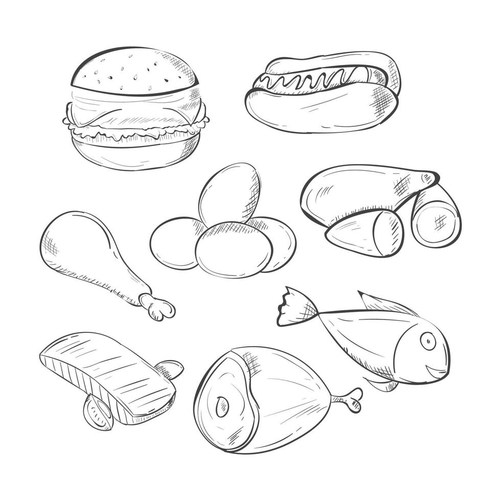 boceto comida icono vector diseño ilustración
