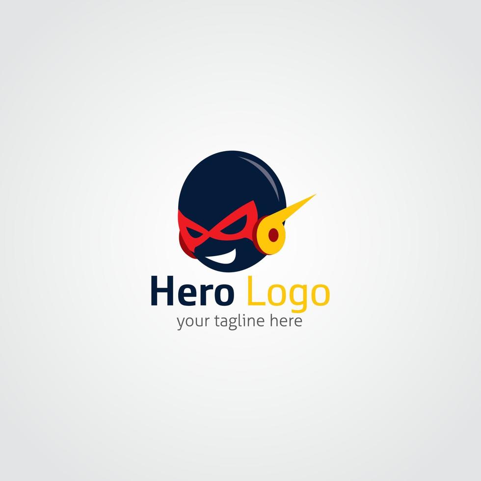 ilustración de diseño de vector de logotipo de héroe