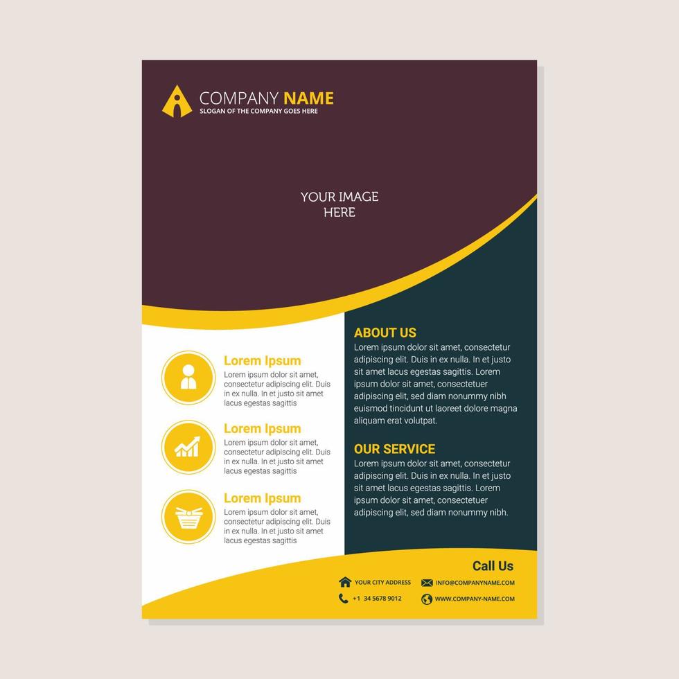 Corporate business annual report brochure flyer design. Leaflet cover presentation vector