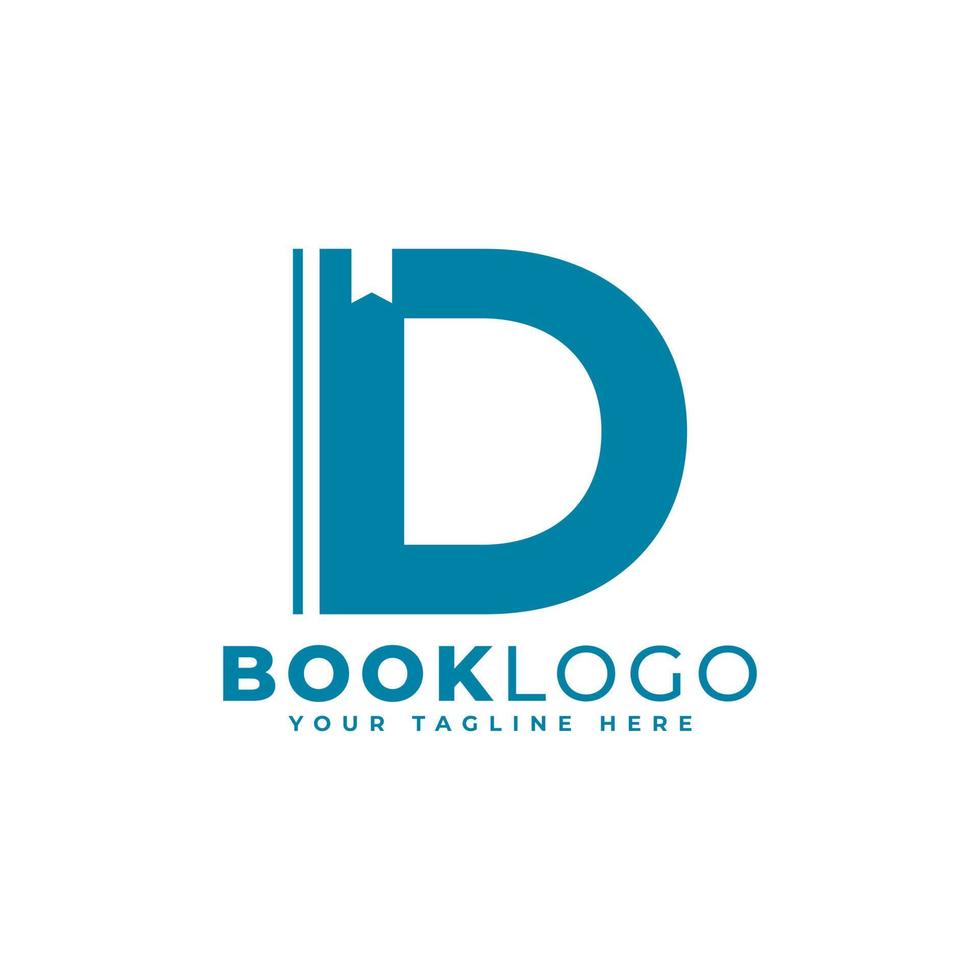 Letter Initial D Book Logo Design. Usable for Education, Business and Building Logos. Flat Vector Logo Design Ideas Template Element