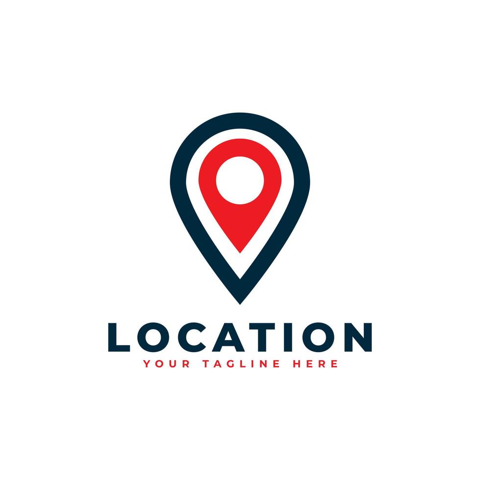 Geotag or Location Symbol Logo. Red Shape Point Location Icon. Usable for Business and Technology Logos. Flat Vector Logo Design Ideas Template Element.