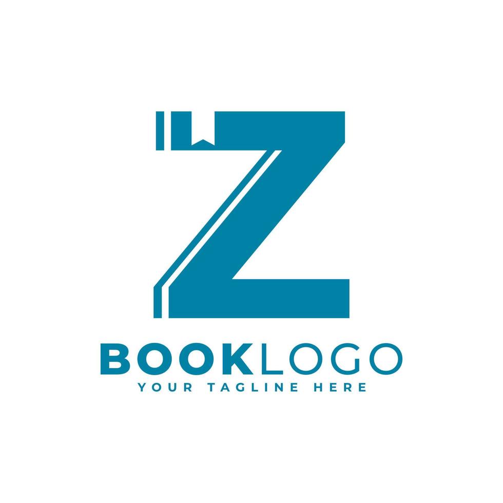 Letter Initial Z Book Logo Design. Usable for Education, Business and Building Logos. Flat Vector Logo Design Ideas Template Element
