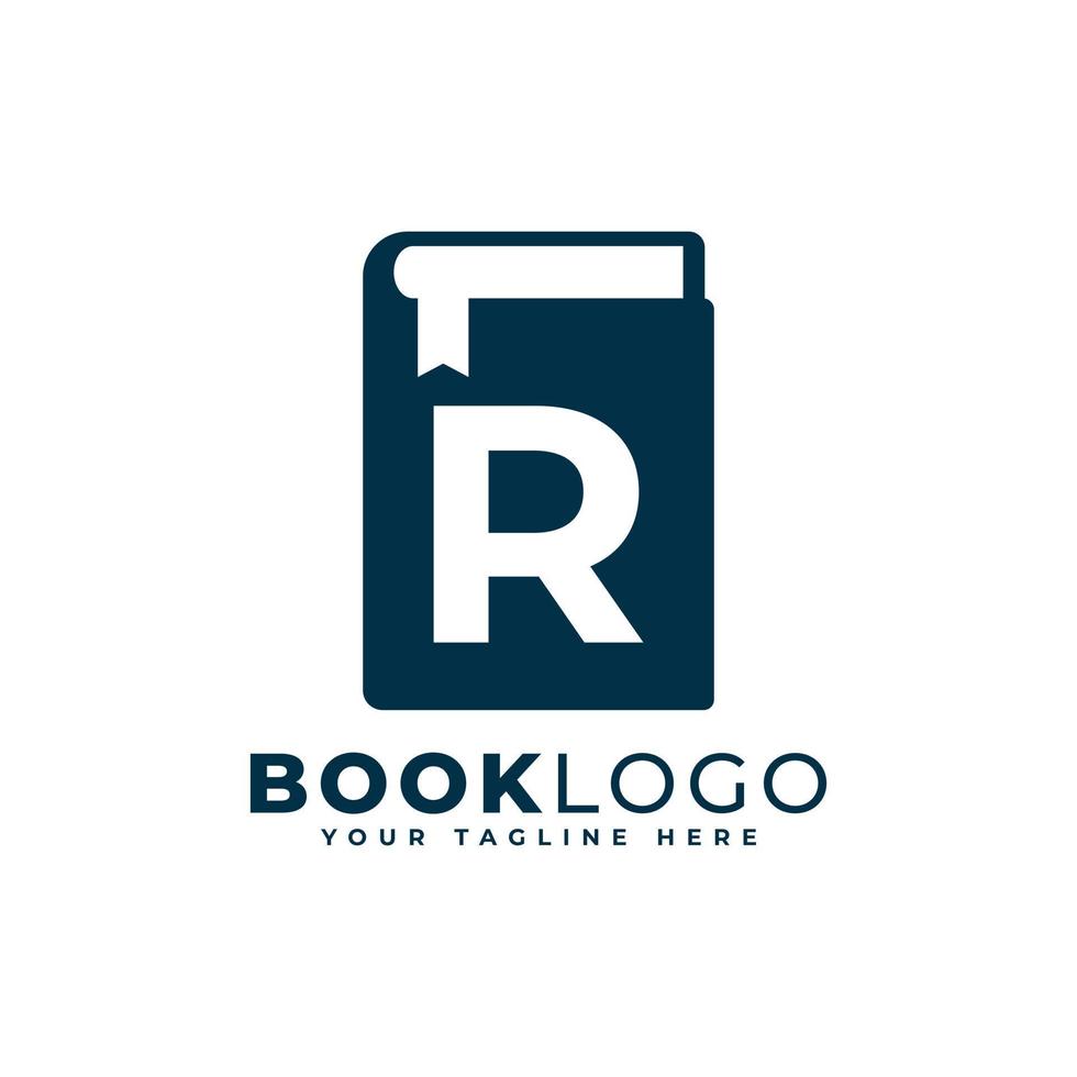 Letter Initial R Book Logo Design. Usable for Education, Business and Building Logos. Flat Vector Logo Design Ideas Template Element
