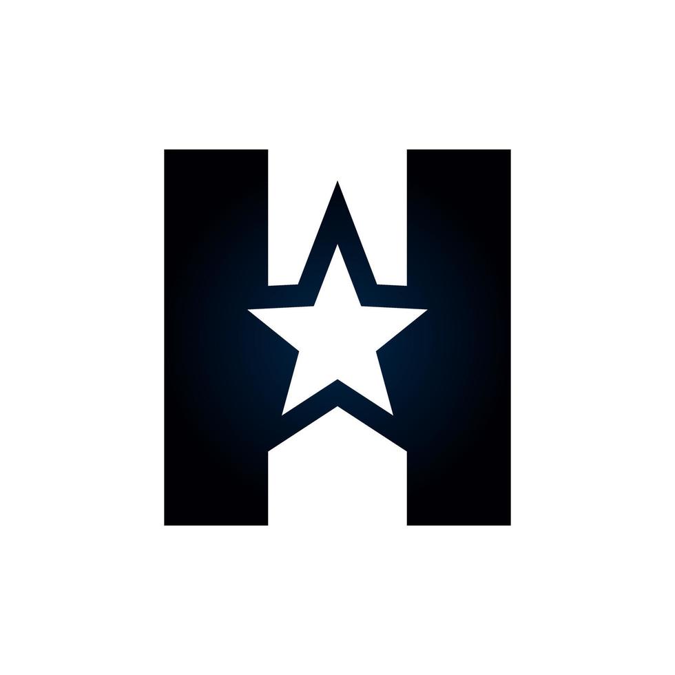 logotipo de la estrella de la letra h. utilizable para logotipos de ganador, premio y premium. vector