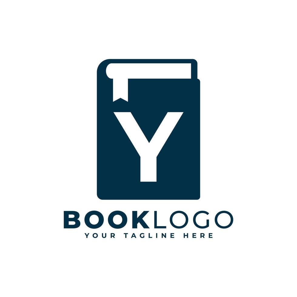 Letter Initial Y Book Logo Design. Usable for Education, Business and Building Logos. Flat Vector Logo Design Ideas Template Element