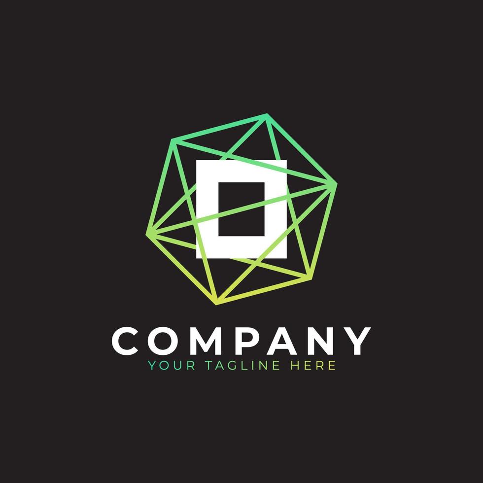 Abstract Initial Letter O Inside Linked Polygon Connect Network Logo. Usable for Business and Technology Logos. Flat Vector Logo Design Ideas Template Element. Eps10 Vector