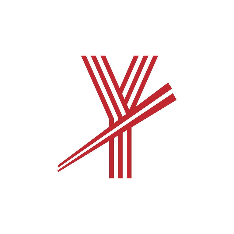 Letter Y Japanese Noodles Vector Logo Symbol. Suitable for Japanese Restaurants Logo Inspiration.