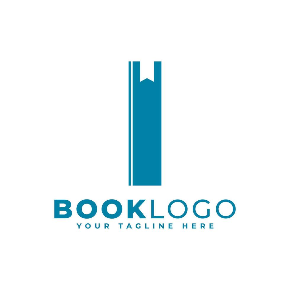 Letter Initial I Book Logo Design. Usable for Education, Business and Building Logos. Flat Vector Logo Design Ideas Template Element