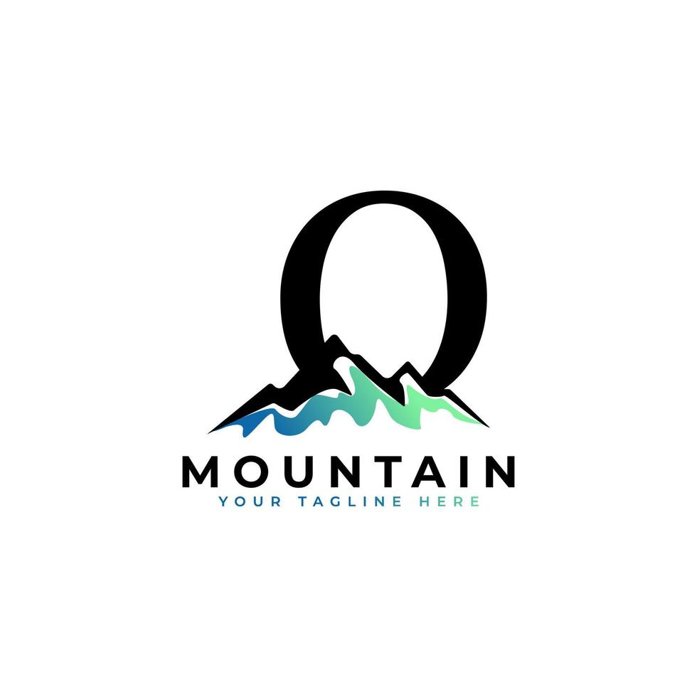 Initial Letter O Mountain Logo. Explore Mountain Advanture Symbol Company Logo Template Element. vector