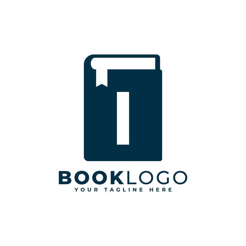 Letter Initial I Book Logo Design. Usable for Education, Business and Building Logos. Flat Vector Logo Design Ideas Template Element