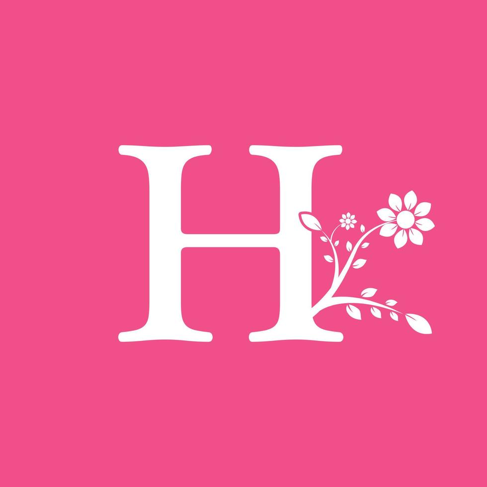 Letter H Linked Fancy Logogram Flower. Usable for Business and Nature Logos. vector