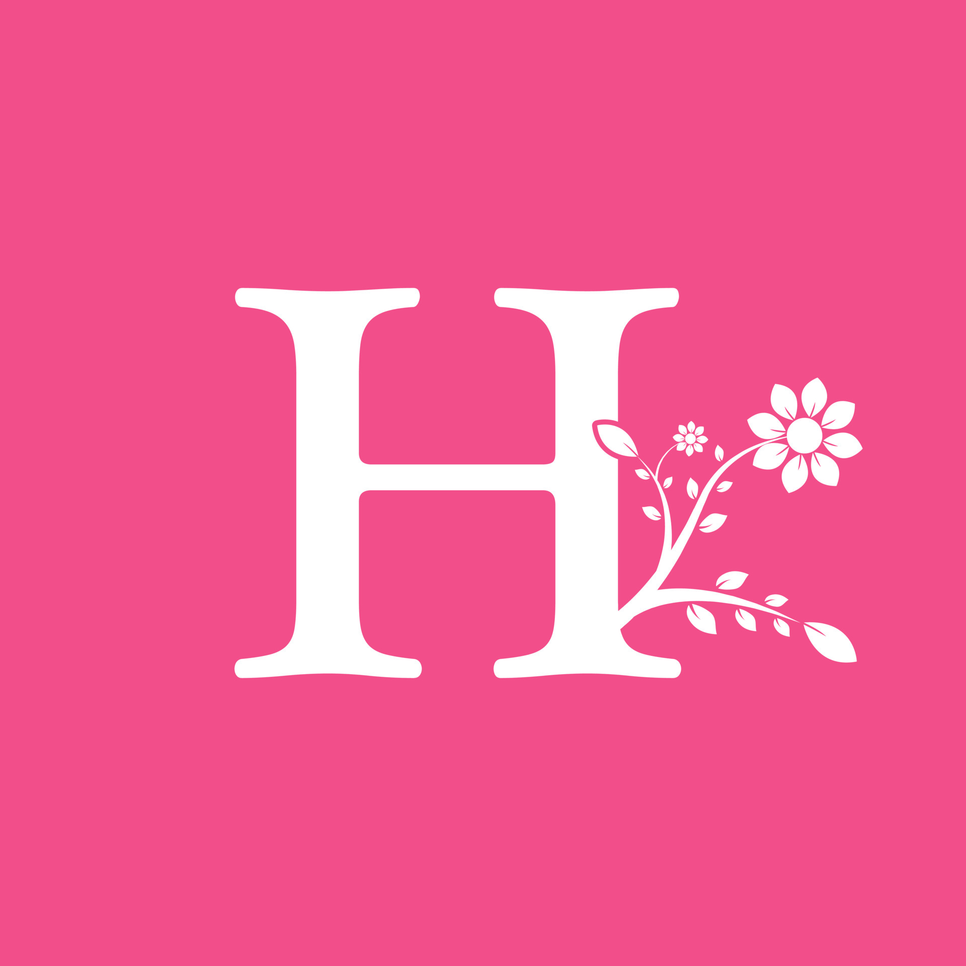 Letter H Linked Fancy Logogram Flower. Usable for Business and ...