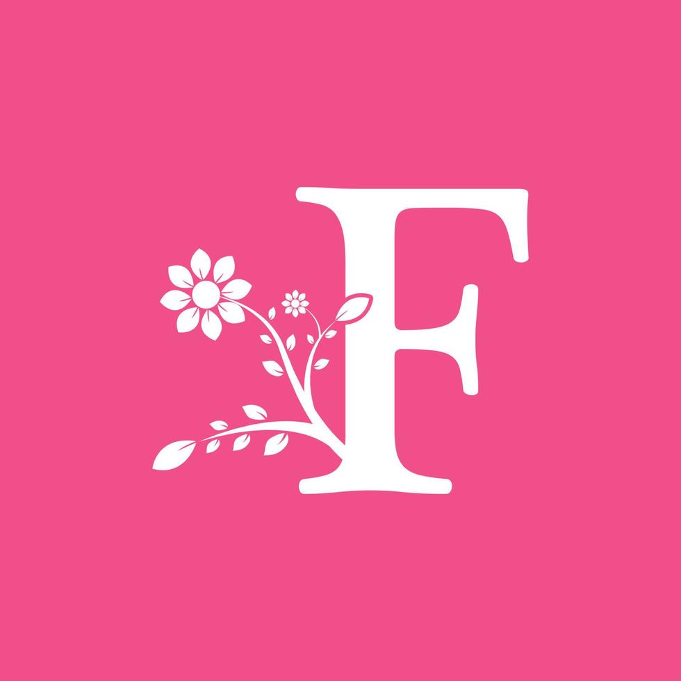 Letter F Linked Fancy Logogram Flower. Usable for Business and Nature Logos. vector