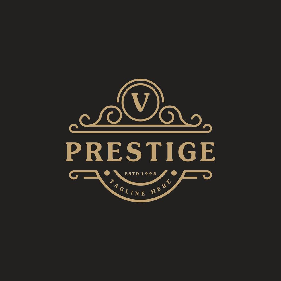 el logotipo de lujo de la letra v florece con elegantes líneas caligráficas de adorno. rótulo comercial, identidad para restaurante, realeza, boutique, café, hotel, heráldica, joyería y plantilla de diseño de logotipo de moda vector