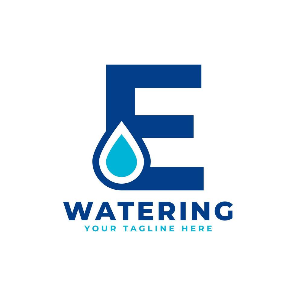 Water Drop Letter E Initial Logo. Usable for Nature and Branding Logos. Flat Vector Logo Design Ideas Template Element