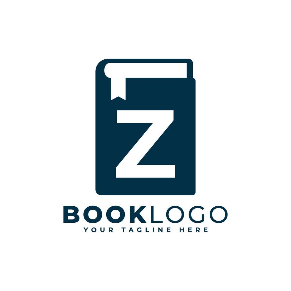 diseño del logotipo del libro z inicial de la letra. utilizable para logotipos de educación, negocios y construcción. elemento de plantilla de ideas de diseño de logotipo de vector plano