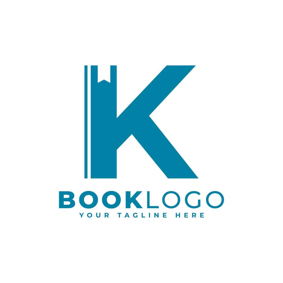 Letter Initial K Book Logo Design. Usable for Education, Business and Building Logos. Flat Vector Logo Design Ideas Template Element