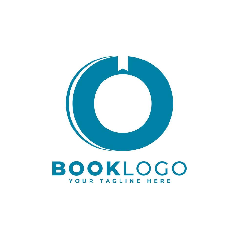 Letter Initial O Book Logo Design. Usable for Education, Business and Building Logos. Flat Vector Logo Design Ideas Template Element