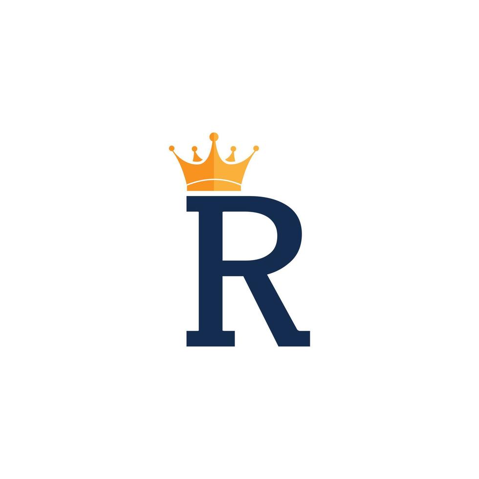 Initial Letter R with Crown Logo Branding Identity Logo Design Template vector