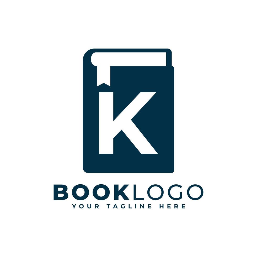 Letter Initial K Book Logo Design. Usable for Education, Business and Building Logos. Flat Vector Logo Design Ideas Template Element