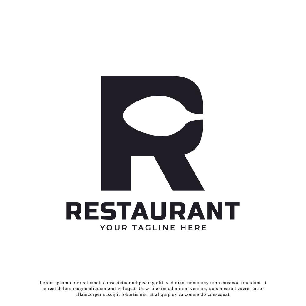 logotipo del restaurante. letra inicial a con tenedor de cuchara para plantilla de diseño de icono de logotipo de restaurante vector