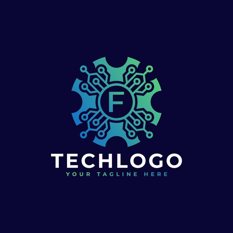 Technology Initial Letter F Logo Design Template Element. vector