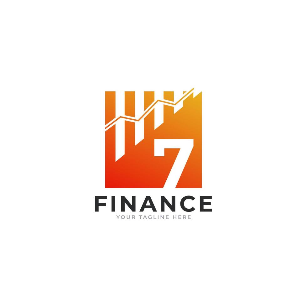 Number 7 Chart Bar Finance Logo Design Inspiration vector