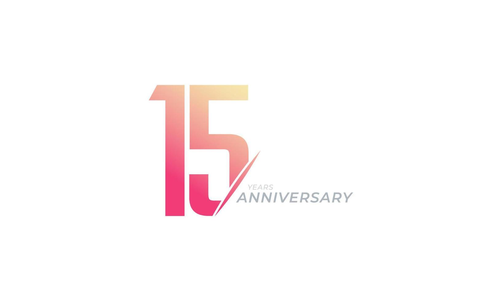 15 Year Anniversary Celebration Vector. Happy Anniversary Greeting Celebrates Template Design Illustration vector