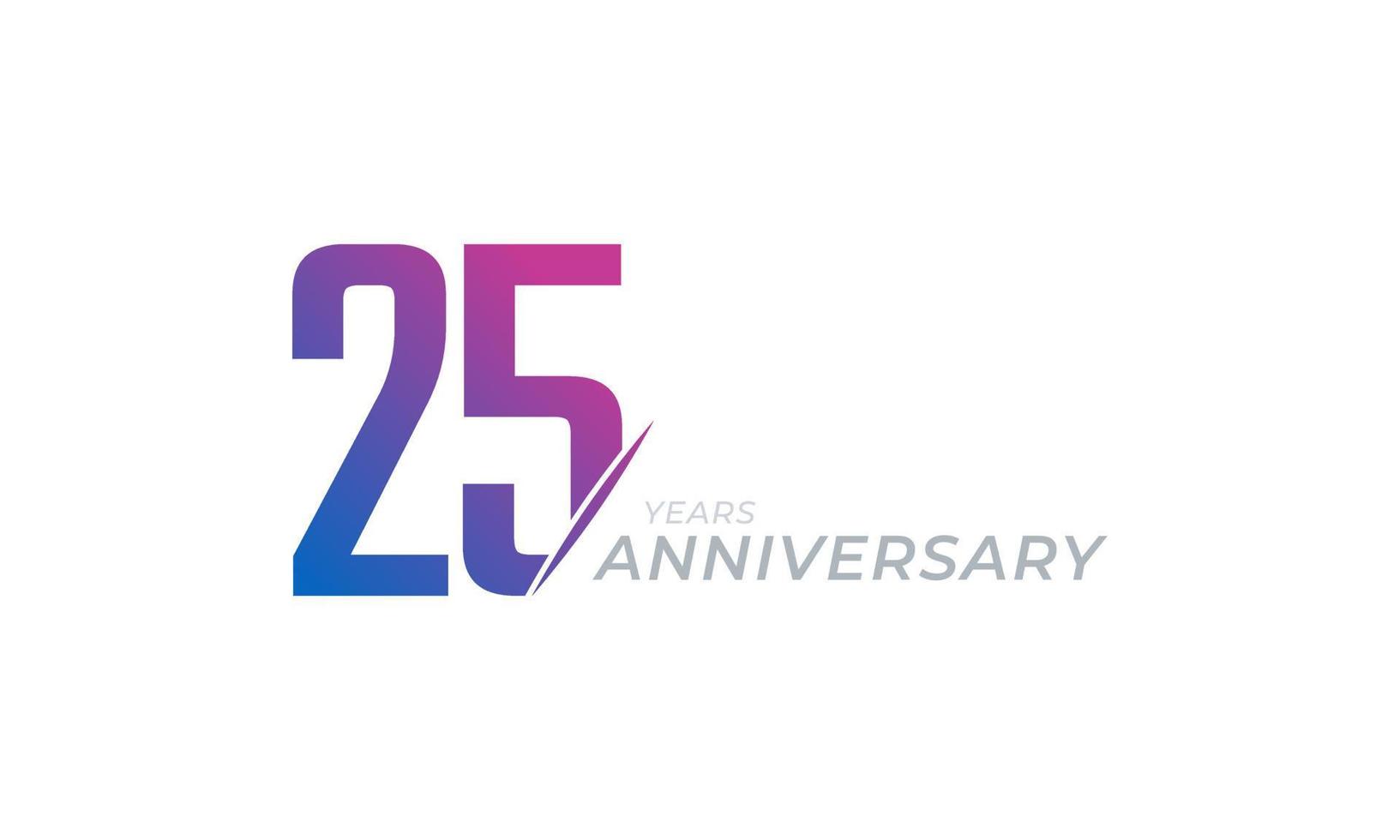 Vector de celebración de aniversario de 25 años. saludo de feliz aniversario celebra ilustración de diseño de plantilla