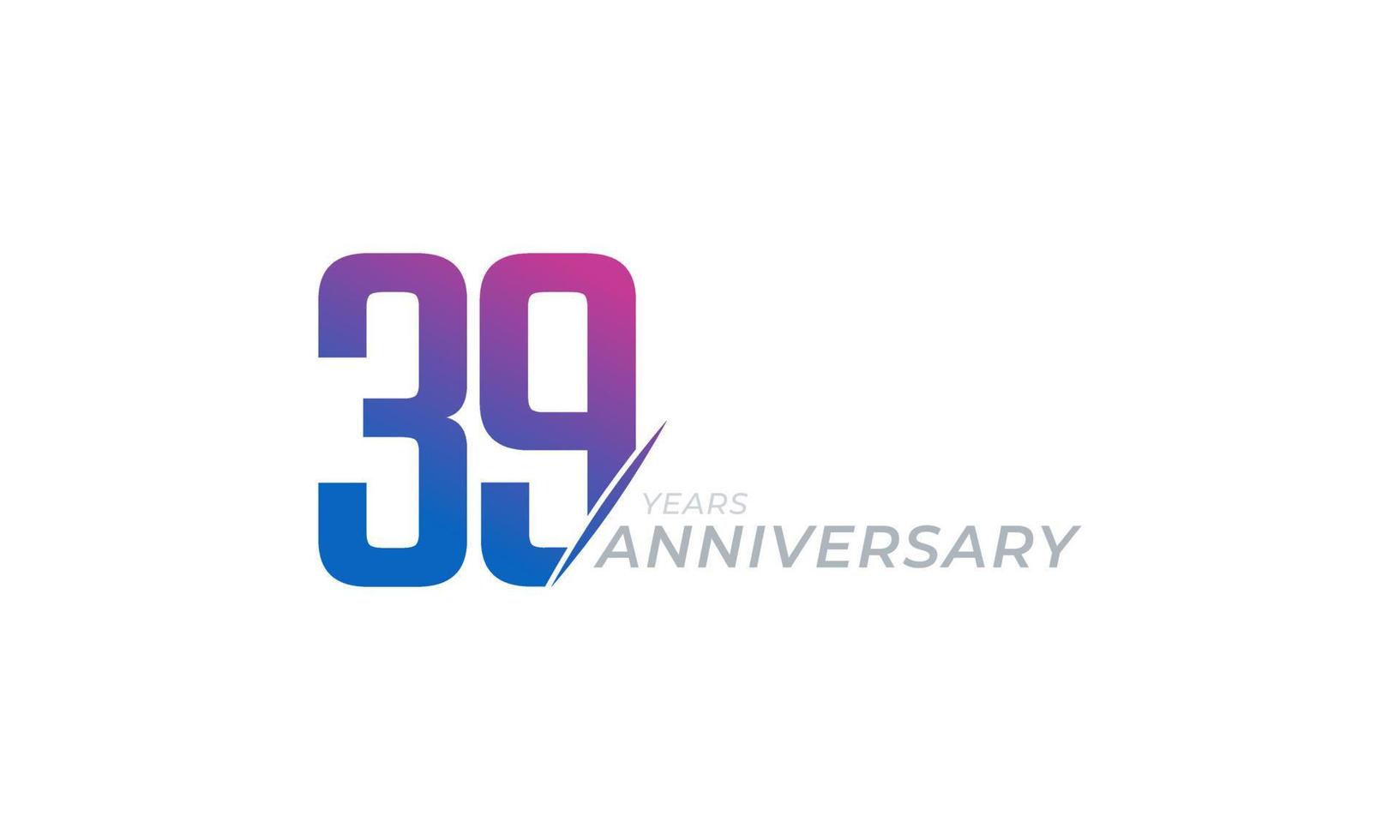 39 Year Anniversary Celebration Vector. Happy Anniversary Greeting Celebrates Template Design Illustration vector