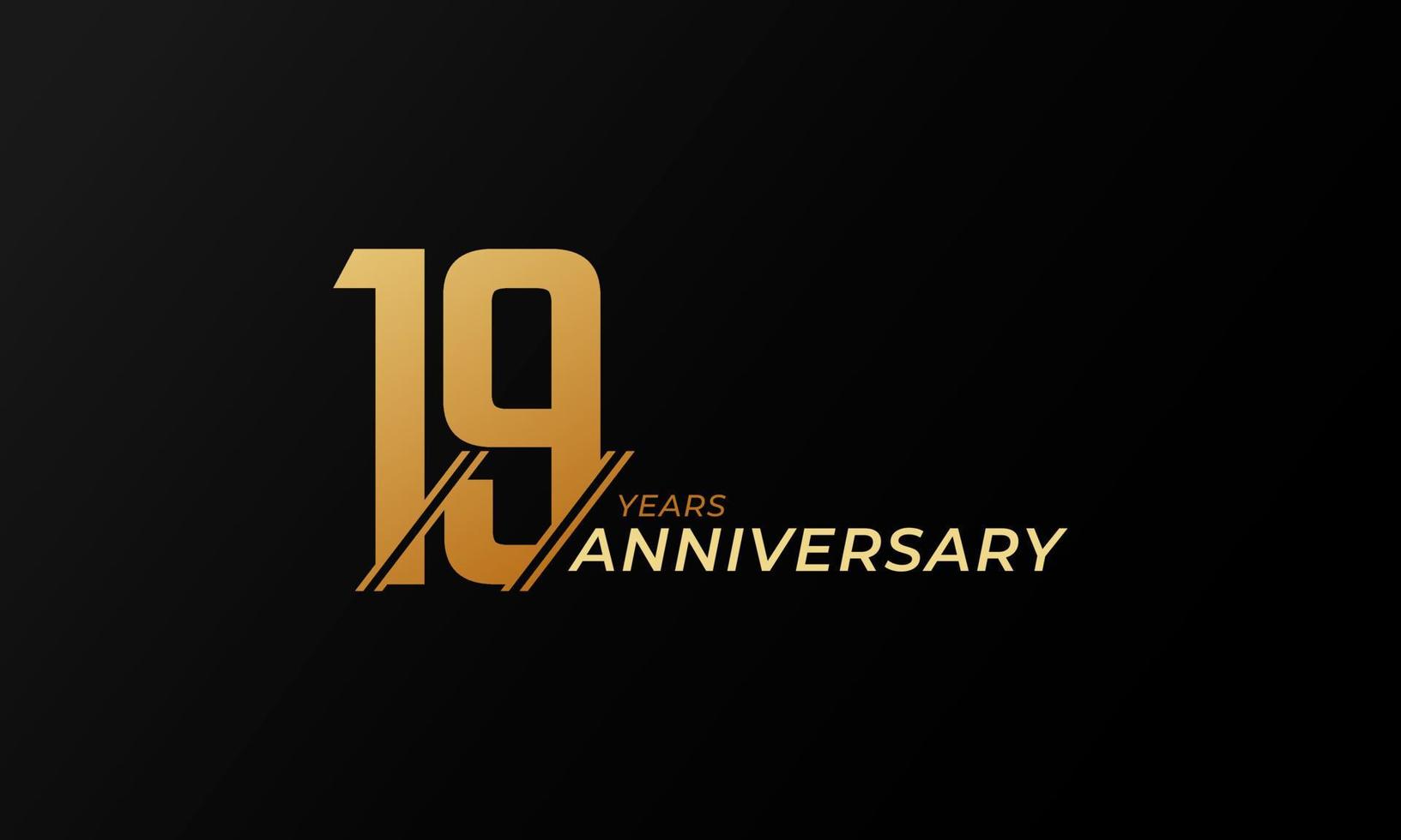 19 Year Anniversary Celebration Vector. Happy Anniversary Greeting Celebrates Template Design Illustration vector