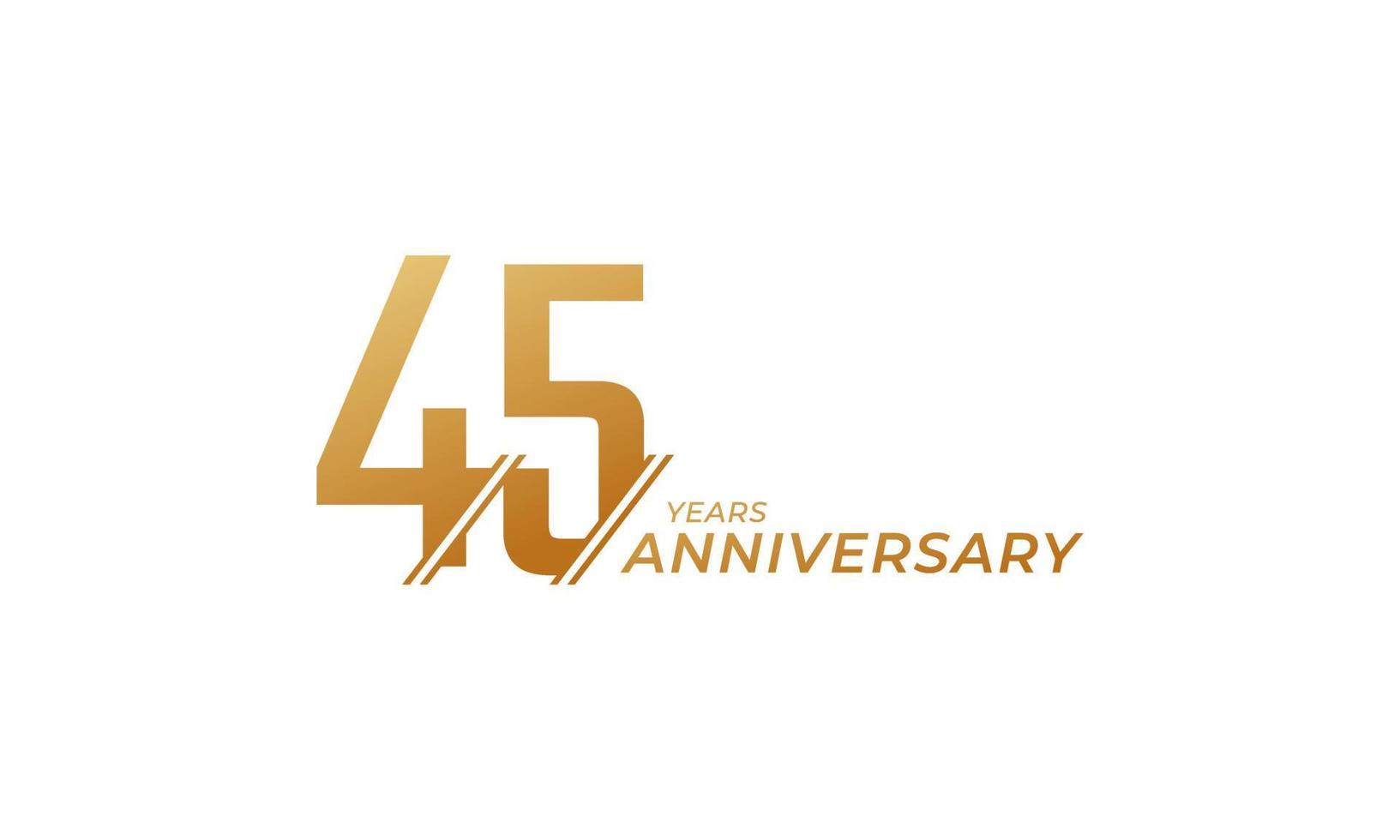 45 Year Anniversary Celebration Vector. Happy Anniversary Greeting Celebrates Template Design Illustration vector