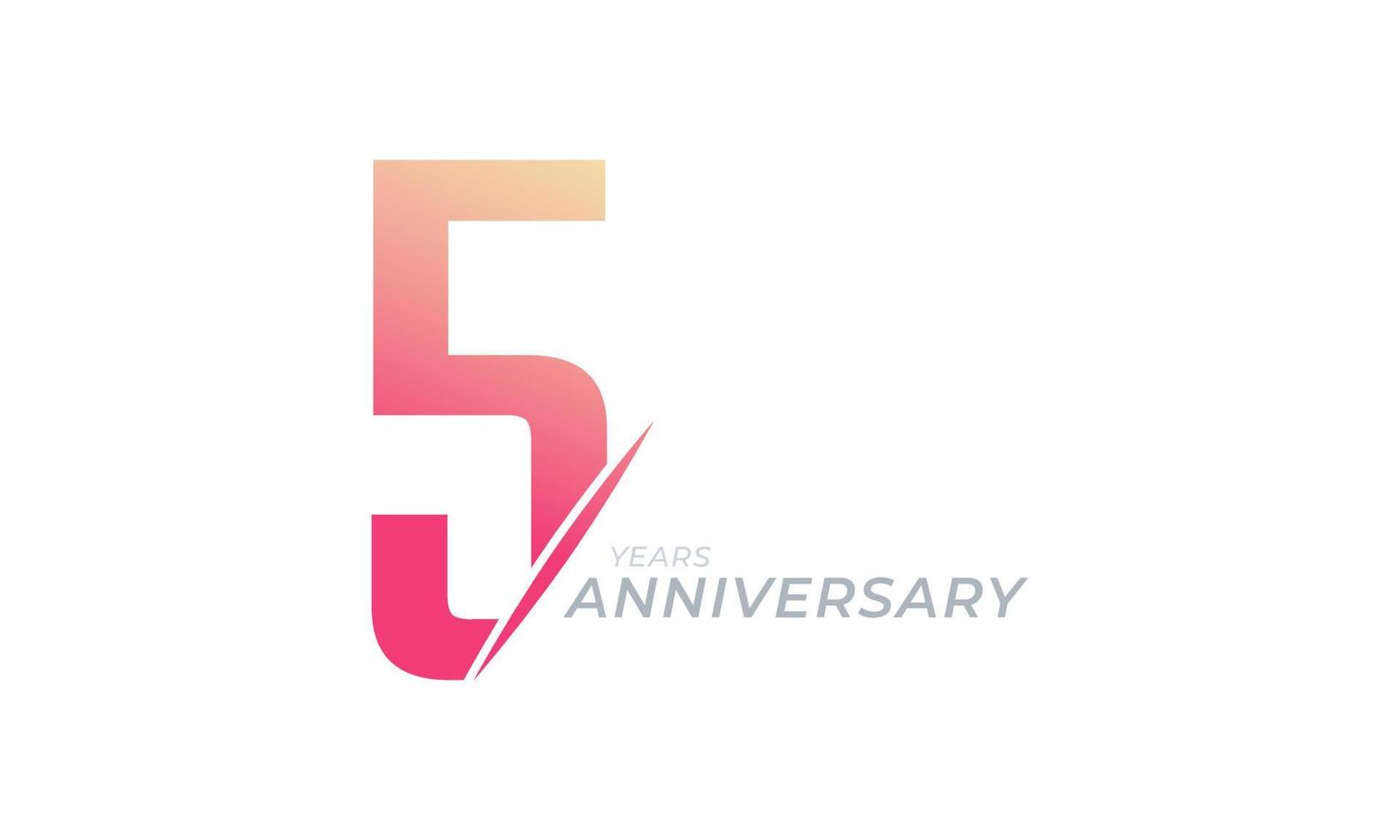 5 Year Anniversary Celebration Vector. Happy Anniversary Greeting Celebrates Template Design Illustration vector