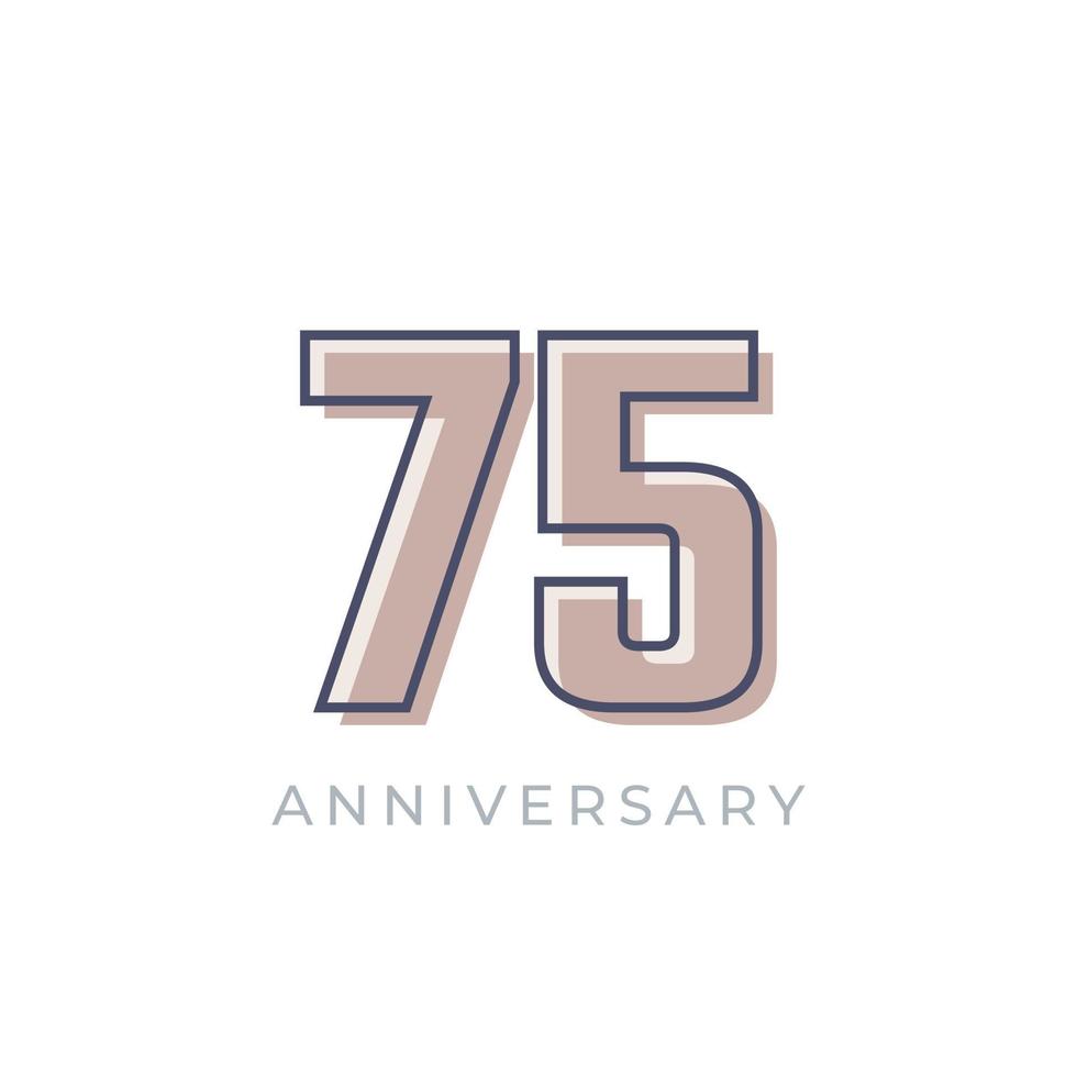 75 Year Anniversary Celebration Vector. Happy Anniversary Greeting Celebrates Template Design Illustration vector