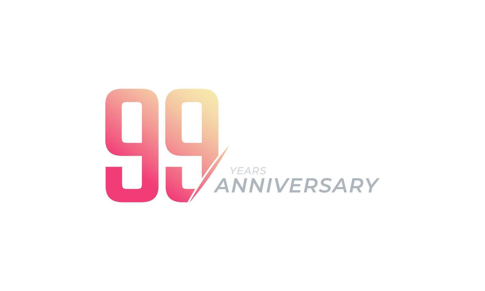 99 Year Anniversary Celebration Vector. Happy Anniversary Greeting Celebrates Template Design Illustration vector
