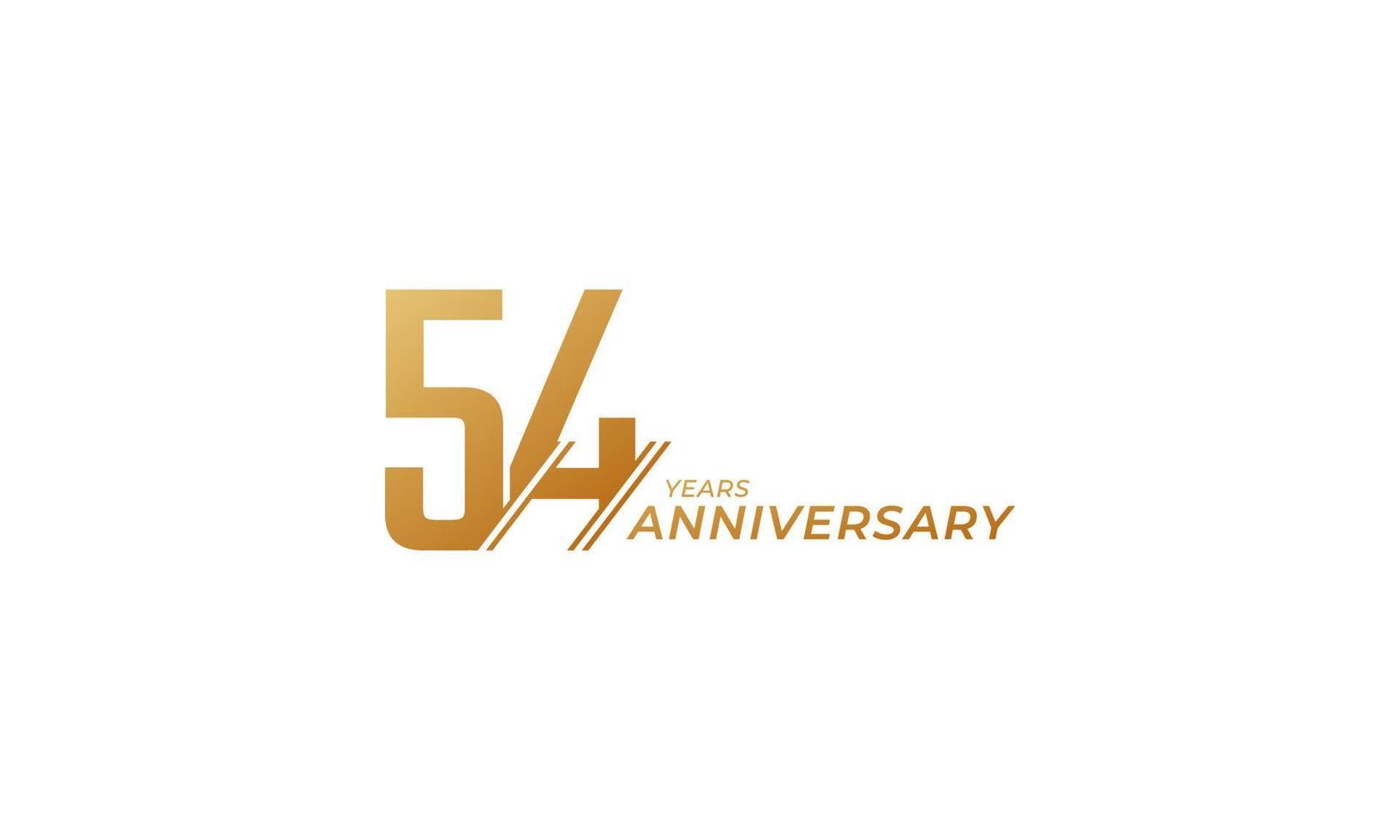 54 Year Anniversary Celebration Vector. Happy Anniversary Greeting Celebrates Template Design Illustration vector