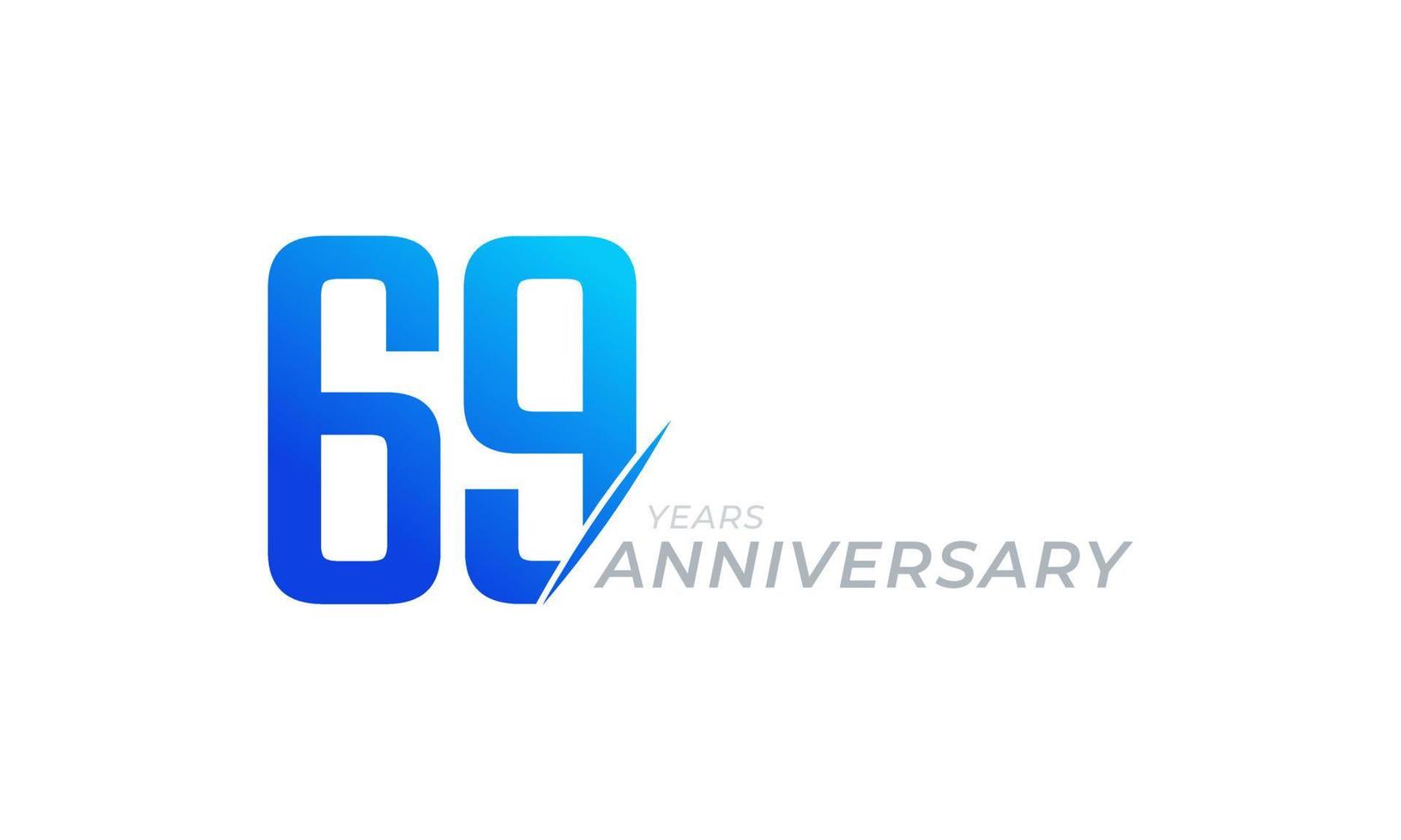69 Year Anniversary Celebration Vector. Happy Anniversary Greeting Celebrates Template Design Illustration vector