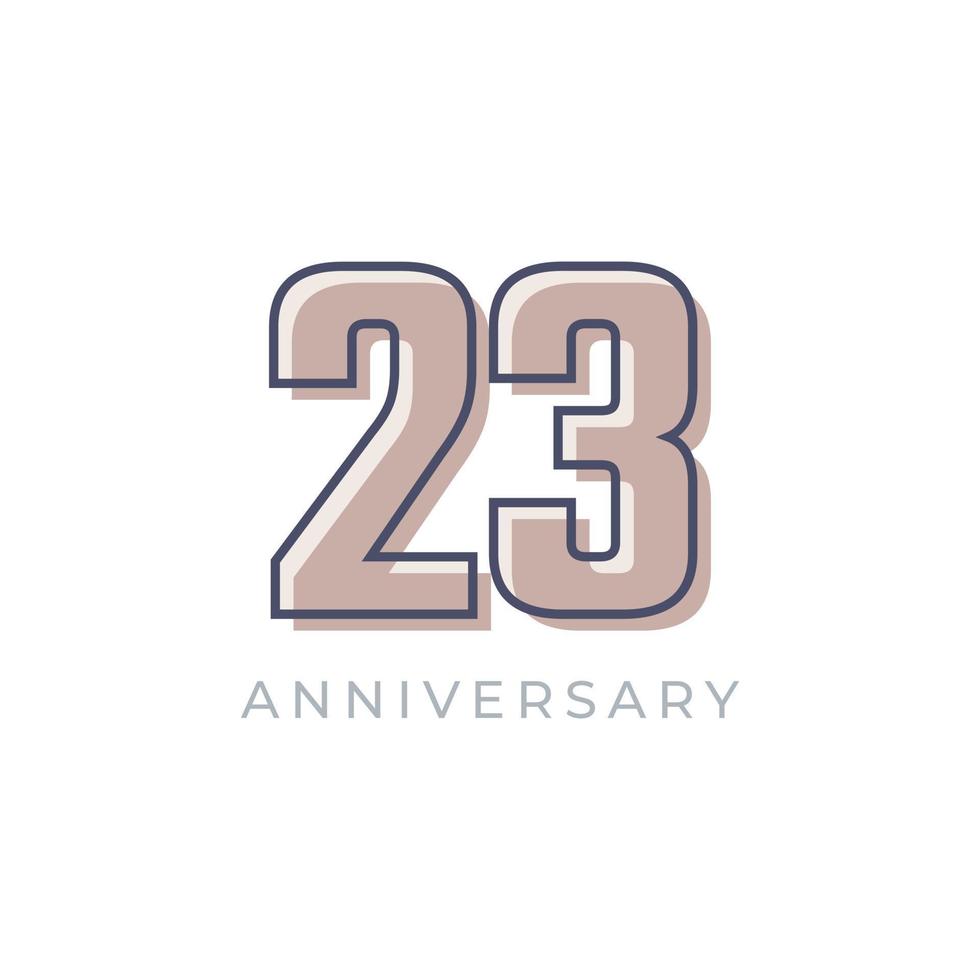 23 Year Anniversary Celebration Vector. Happy Anniversary Greeting Celebrates Template Design Illustration vector