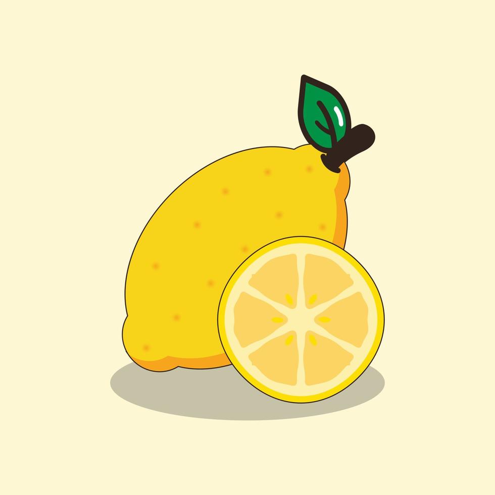 ilustración gráfica vectorial de fruta limón, adecuada para el diseño con temática de frutas vector