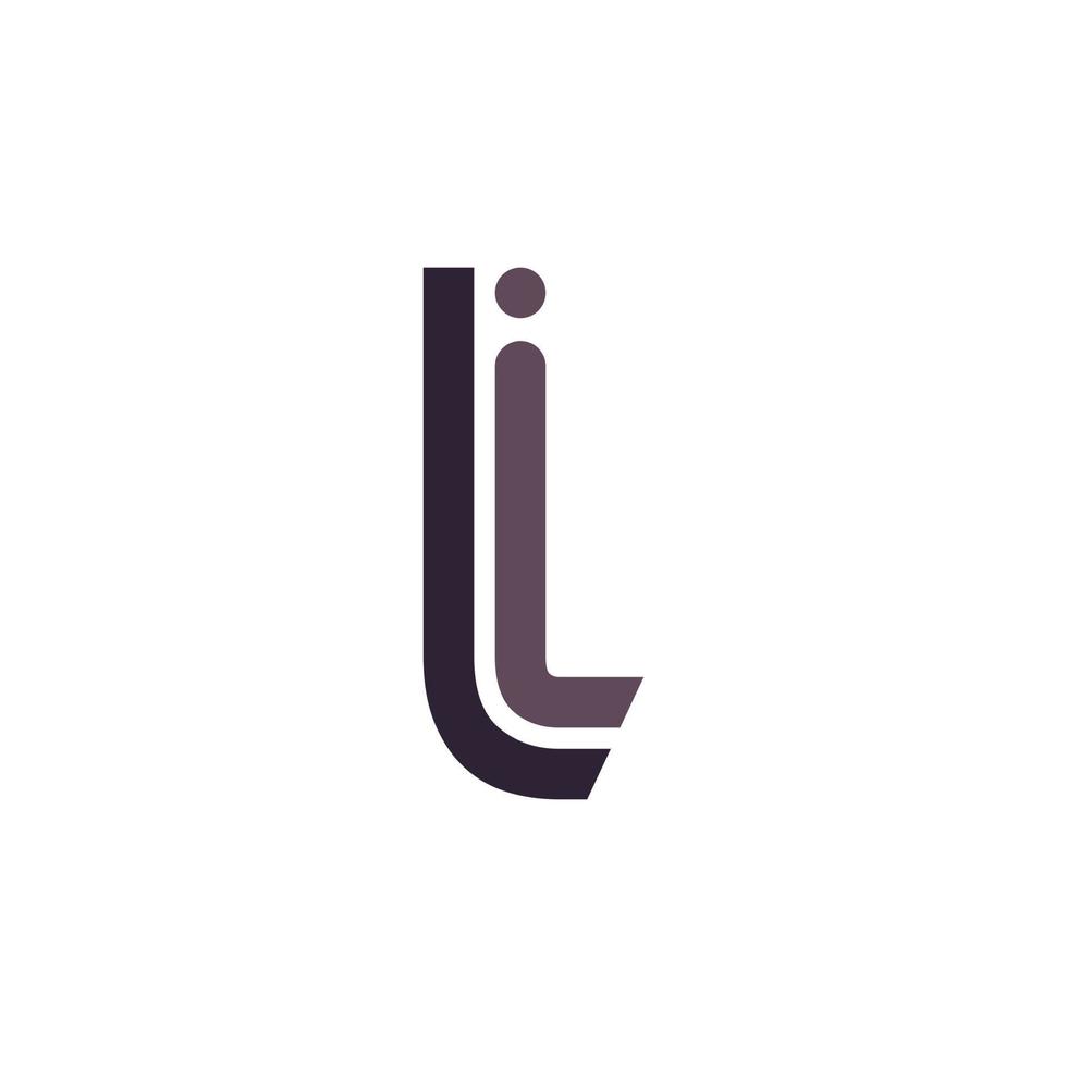 Initial Letter l Logo Multiple Line Style with Dot Symbol Icon Vector Design Inspiration