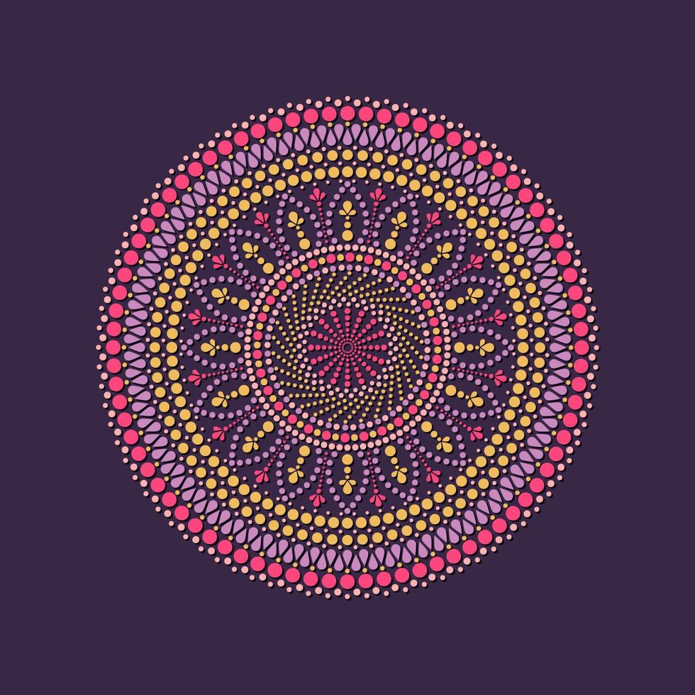 mandalas de pintura de puntos vectoriales. estilo aborigen de pintura de puntos vector