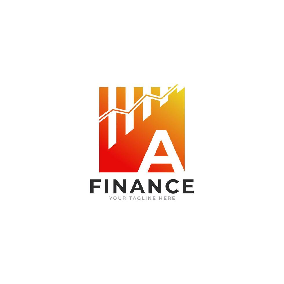 Initial Letter A Chart Bar Finance Logo Design Inspiration vector