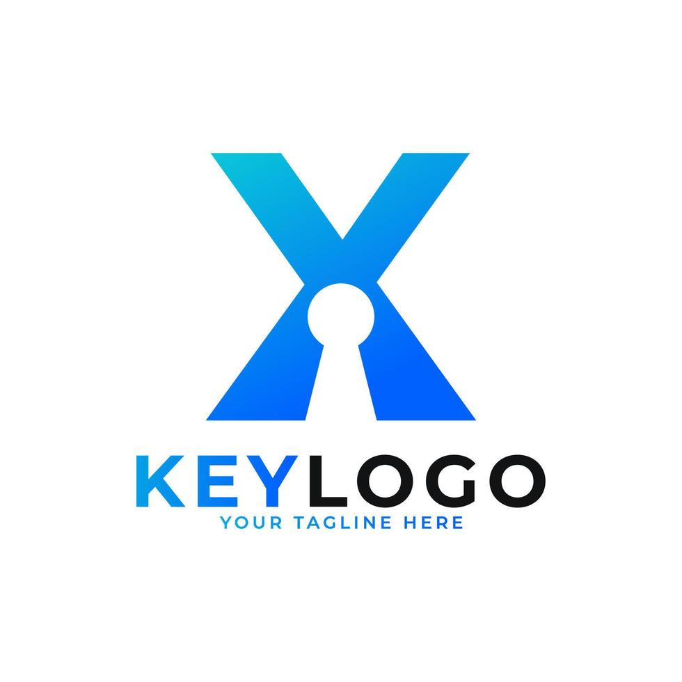 Initial Letter X Keyhole Logo Icon.  Logo Protection Symbol Vector Logo Design