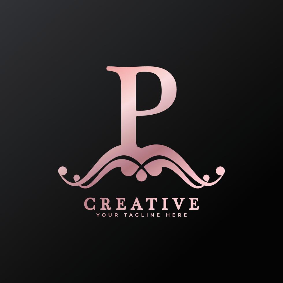 Luxury Logo Initial P Letter for Restaurant, Royalty, Boutique, Cafe, Hotel, Heraldic, Jewelry, Fashion and other vector illustration