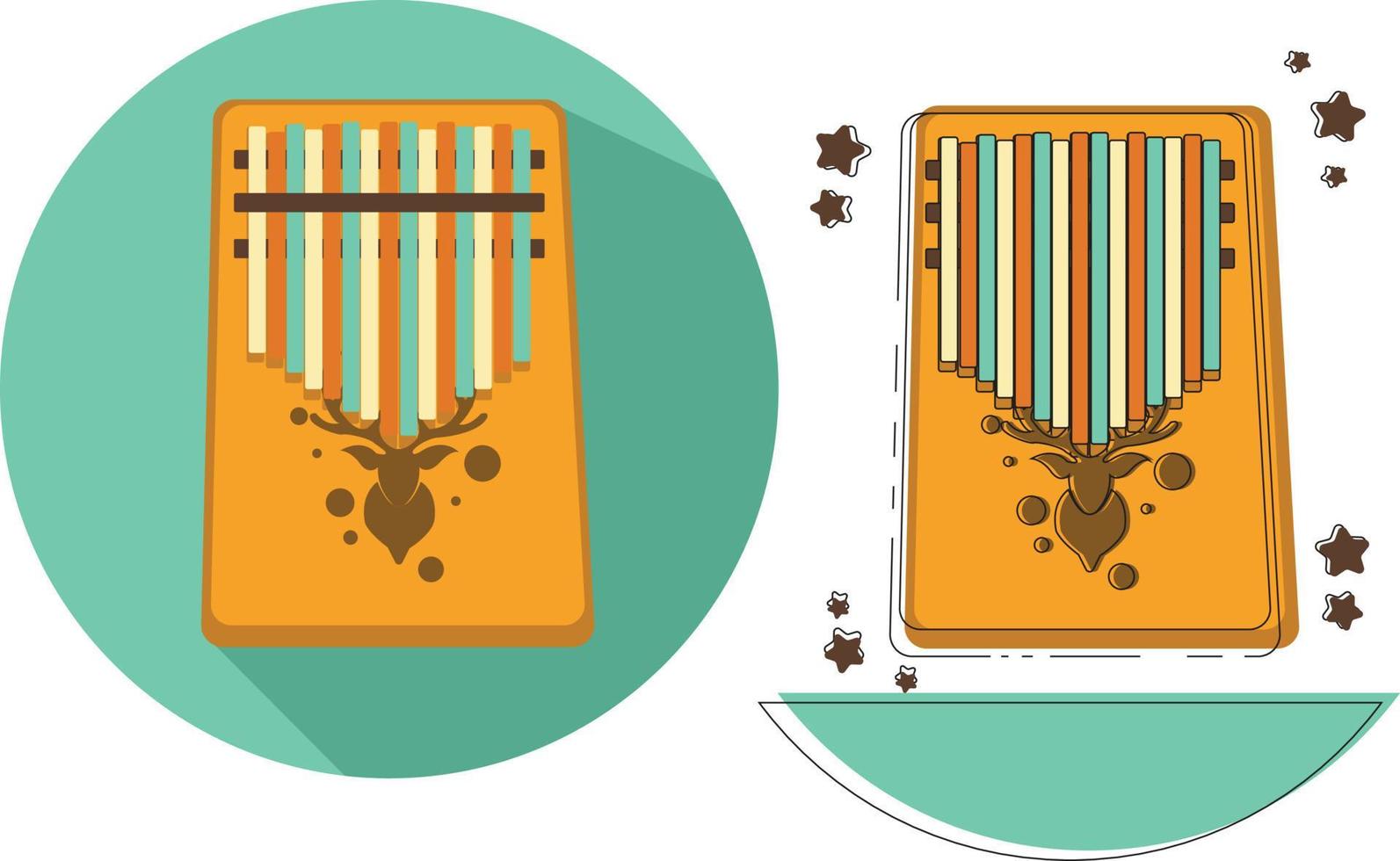 kalimba con icono de ciervo vector